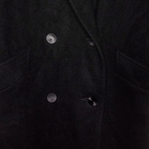 J.Hilary Black Wool Trench Coat Size 14 - Picture 6 of 16